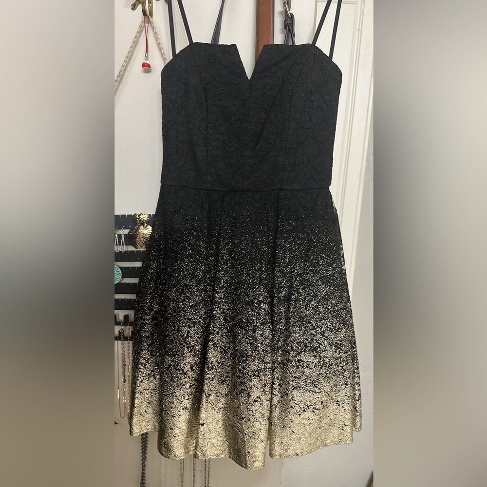 B darlin black and gold dress